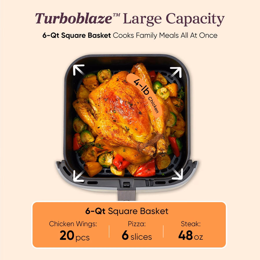 TurboBlaze™ 6,0-Quart zračni cvrtnik - svetlo siva